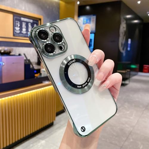 Dawnieee Ultradünn Magnetisch Hülle für iPhone 16 Plus Kompatibel mit MagSafe Weiche Silikon TPU Bumper Cover Galvanisierte Linse mit voller Schutzhülle Randlos 6.7 Zoll Grün Dawnieee Ultradünn Magnetisch Hülle für iPhone 16 Plus Kompatibel mit MagSafe Weiche Silikon TPU Bumper Cover Galvanisierte Linse mit voller Schutzhülle Randlos 6.7 Zoll Grün von Dawnieee
