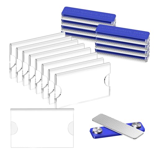 Namensschilder Magnet, 8 Stück Namensschilder für Kleidung, Namensschild Halter Magnetisch mit 3-Punkt Magnet, Name Plate Magnet für Visitenkarten Ausweishüllen Beschriften Namensschilder Magnet, 8 Stück Namensschilder für Kleidung, Namensschild Halter Magnetisch mit 3-Punkt Magnet, Name Plate Magnet für Visitenkarten Ausweishüllen Beschriften von Dawumin
