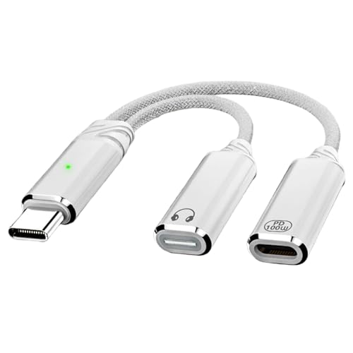 Dawutocap 2-in-1 Typ C Splitter auf Typ C USB C Kopfhörer Sound Adapter Ladekabel Ersatz für Tablet Dawutocap 2-in-1 Typ C Splitter auf Typ C USB C Kopfhörer Sound Adapter Ladekabel Ersatz für Tablet von Dawutocap