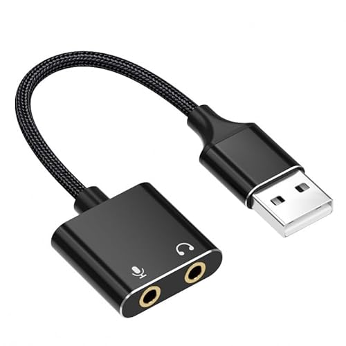 USB-Soundadapter, Kopfhörer und Mikrofon, doppelte Funktionalität, Soundkarte für Heimstudios, Gamer und Content-Ersteller von Dawutocap