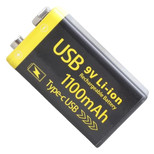 Wiederaufladbarer Akku 6F22, 9 V, 800 mAh/1100 mAh, hohe Kapazität, für Alarme und Mikrofone Wiederaufladbarer Akku 6F22, 9 V, 800 mAh/1100 mAh, hohe Kapazität, für Alarme und Mikrofone von Dawutocap