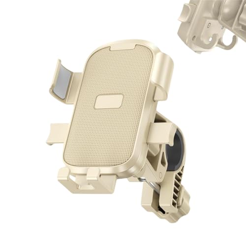 Dawwoti Handyhalterung Fahrrad, Drehbar Universal Motorrad Handy Halterung, [Kamera Ist Nicht Blockiert], Geeignet für Motorräder, Fahrräder, für 4.7"-7.2" Smartphone (Khaki,Montage am Lenker) von Dawwoti