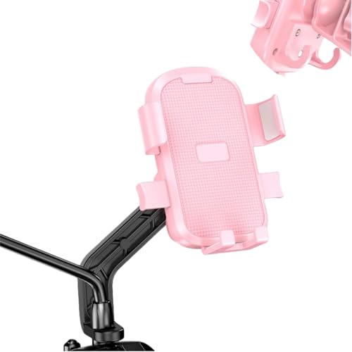 Handyhalterung Fahrrad, Drehbar Universal Motorrad Handy Halterung, [Kamera Ist Nicht Blockiert], Geeignet für Motorräder, Fahrräder, für 4.7"-7.2" Smartphone (Rosa,Im Rückspiegel installieren) von Dawwoti