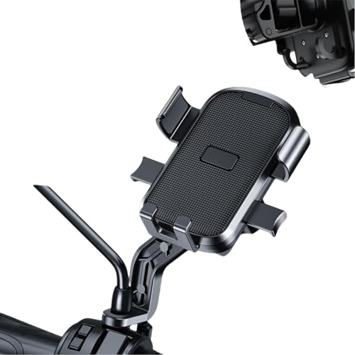 Handyhalterung Fahrrad, Drehbar Universal Motorrad Handy Halterung, [Kamera Ist Nicht Blockiert], Geeignet für Motorräder, Fahrräder, für 4.7"-7.2" Smartphone (Schwarz,Im Rückspiegel installieren) von Dawwoti