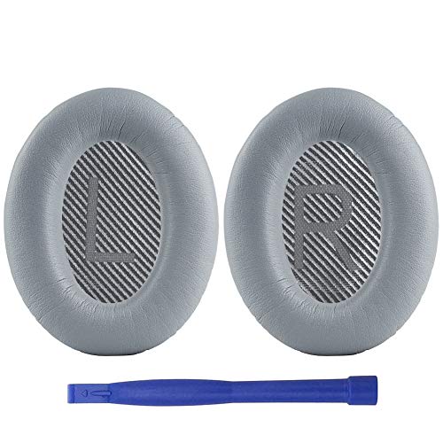 Quietcomfort -Ohrpolster, QC35, kompatibel mit Bose QuietComfort 35 II/QC35 Over-Ear-Kopfhörern, Ohrpolster mit weichem Leder und Memory-Schaum (Silber) von Dawwoti