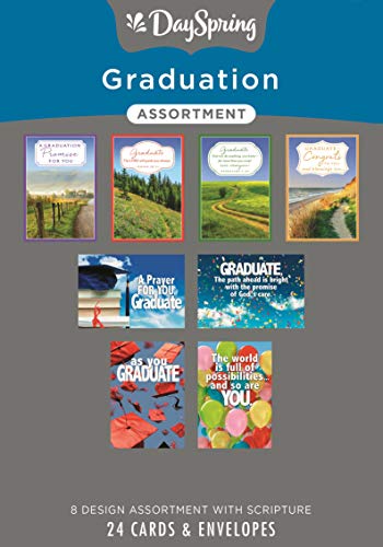DaySpring - Congrats Graduate - Graduation - 24 Karten & Umschläge (8 Design-Sortiment mit Schrift) (J4924) von DaySpring