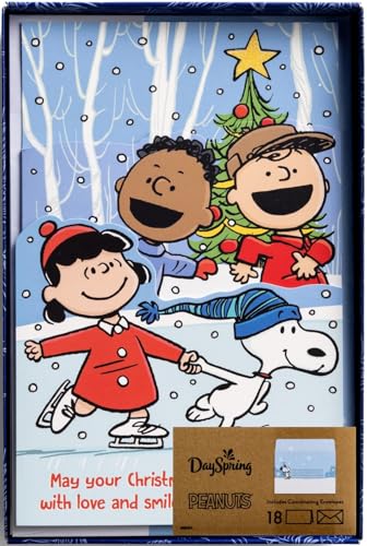 DaySpring - Peanuts – May Your Christmas Shine Bright – 18 Weihnachtskarten und Umschläge (U1010) von DaySpring