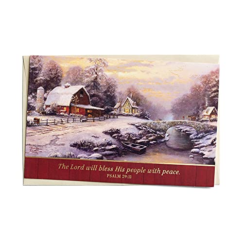 DaySpring - Thomas Kinkade – The Lord Will Bless His People – 18 Weihnachtskarten mit Umschlägen (J3159) von DaySpring