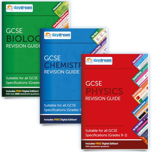 GCSE Biologie, Chemie und Physik Study Pack | Taschenposter: Die Revision Guides im Taschenformat | GCSE-Spezifikation | Kostenlose digitale Ausgaben, zugänglich auf Computern, Handys und Tablets von Daydream Education