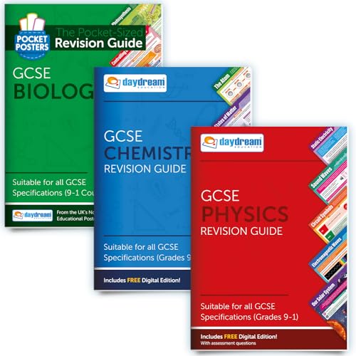 GCSE Biologie, Chemie und Physik Study Pack | Taschenposter: Die Revision Guides im Taschenformat | GCSE-Spezifikation | Kostenlose digitale Ausgaben, zugänglich auf Computern, Handys und Tablets von Daydream Education