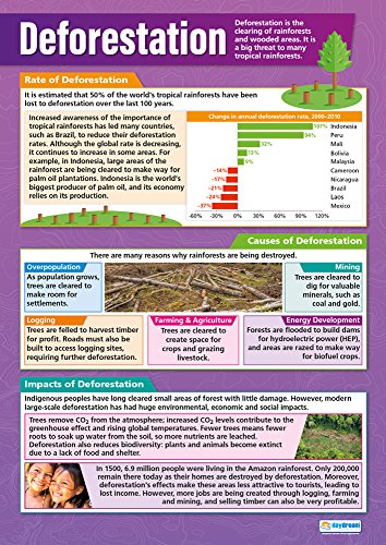 Geographie-Poster "Deforestation", laminiertes Glanzpapier, 850 mm x 594 mm (A1), Geografie-Klassenzimmer-Poster, Bildungstabellen von Daydream Education von Daydream Education