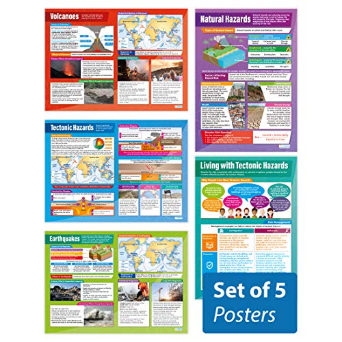 Tectonic Hazards Poster – Set mit 5 Geografie-Postern, Glanzpapier, 850 mm x 594 mm (A1), Geografie-Klassenzimmer-Poster, Bildungstabellen von Daydream Education von Daydream Education