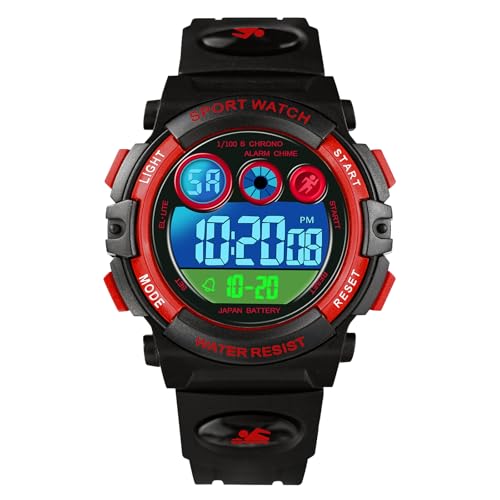Dayllon Kinderuhr Digital Outdoor Sport Wasserdicht Jungen Uhren 12/24H Alarm 7 Bunte Hintergrundbeleuchtung Stoppuhr Armbandu Dayllon Kinderuhr Digital Outdoor Sport Wasserdicht Jungen Uhren 12/24H Alarm 7 Bunte Hintergrundbeleuchtung Stoppuhr Armbandu von Dayllon