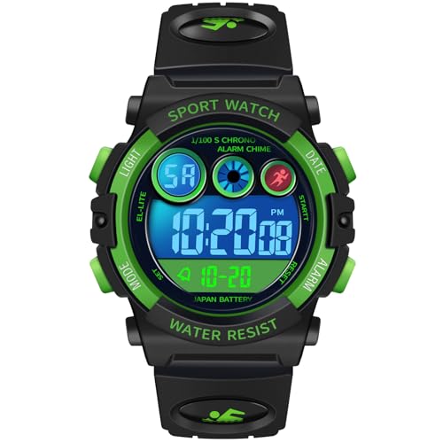 Dayllon Kinderuhr Digital Outdoor Sport Wasserdicht Jungen Uhren 12/24H Alarm 7 Bunte Hintergrundbeleuchtung Stoppuhr Armbandu Dayllon Kinderuhr Digital Outdoor Sport Wasserdicht Jungen Uhren 12/24H Alarm 7 Bunte Hintergrundbeleuchtung Stoppuhr Armbandu von Dayllon
