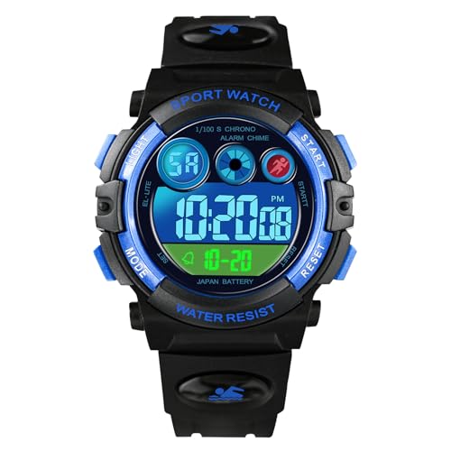 Dayllon Kinderuhr Digital Outdoor Sport Wasserdicht Jungen Uhren 12/24H Alarm 7 Bunte Hintergrundbeleuchtung Stoppuhr Armbandu Dayllon Kinderuhr Digital Outdoor Sport Wasserdicht Jungen Uhren 12/24H Alarm 7 Bunte Hintergrundbeleuchtung Stoppuhr Armbandu von Dayllon