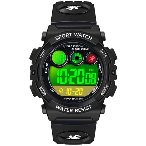 Dayllon Kinderuhr Digital Outdoor Sport Wasserdicht Jungen Uhren 12/24H Alarm 7 Bunte Hintergrundbeleuchtung Stoppuhr Armbandu Dayllon Kinderuhr Digital Outdoor Sport Wasserdicht Jungen Uhren 12/24H Alarm 7 Bunte Hintergrundbeleuchtung Stoppuhr Armbandu von Dayllon