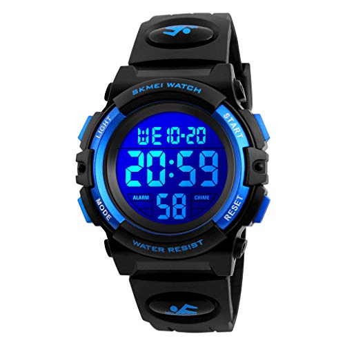 Dayllon Digitaluhr Kinder Uhren für Jungen Armbanduhr Kinder Outdoor Sport 50M Wasserdicht Elektronische 12/24 H Wecker Stoppuhr/Kalender/LED-Licht/Datum Junge Mädchen Blue Black X(8-15 Year Old) Dayllon Digitaluhr Kinder Uhren für Jungen Armbanduhr Kinder Outdoor Sport 50M Wasserdicht Elektronische 12/24 H Wecker Stoppuhr/Kalender/LED-Licht/Datum Junge Mädchen Blue Black X(8-15 Year Old) von Dayllon