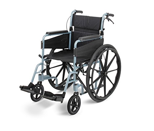 Days Escape Lite Selbstfahrender Standard-Rollstuhl, selbstfahrend, leichtes Aluminium mit Klapprahmen, Mobilitätshilfe, tragbarer Transit-Reisestuhl, abnehmbare Fußstützen, Standard, Silberblau Days Escape Lite Selbstfahrender Standard-Rollstuhl, selbstfahrend, leichtes Aluminium mit Klapprahmen, Mobilitätshilfe, tragbarer Transit-Reisestuhl, abnehmbare Fußstützen, Standard, Silberblau von Days