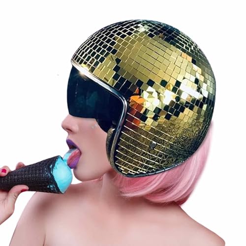 Discokugel Hüte, Diskokugel Helm Mit Einziehbarem Sonnenschutz, Glitzer Spiegel Glas Discokugel Hut Helm Für Damen Herren DJ Club Bühne Bar Party Hochzeit Dance Discokugel Hüte, Diskokugel Helm Mit Einziehbarem Sonnenschutz, Glitzer Spiegel Glas Discokugel Hut Helm Für Damen Herren DJ Club Bühne Bar Party Hochzeit Dance von Dayysiuy