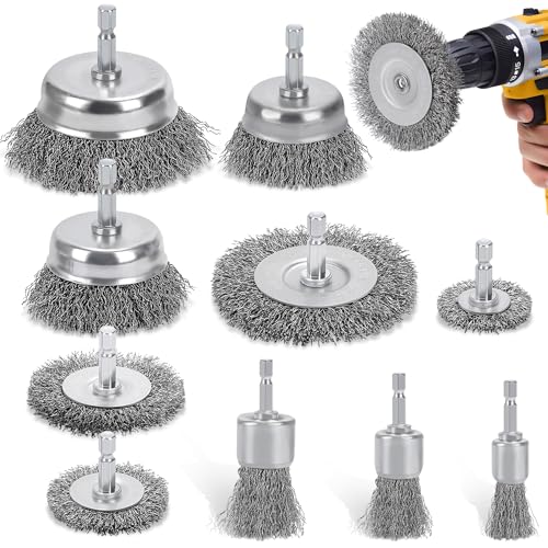 DazSpirit 10-Teilig Drahtbürste Bohrmaschine, Messingbeschichteter Drahtbürste Akkuschrauber für 6-mm-Bohrer, Schleifbürsten Ideal zum Entfernen von Rost, Polieren und Reinigen DazSpirit 10-Teilig Drahtbürste Bohrmaschine, Messingbeschichteter Drahtbürste Akkuschrauber für 6-mm-Bohrer, Schleifbürsten Ideal zum Entfernen von Rost, Polieren und Reinigen von DazSpirit