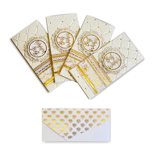 Dazzle Handgefertigter "Best Wishes"-Schriftzug aus Papier, für Hochzeit, Shagun, 4 Umschläge für alle Geschenkzwecke Dazzle Handgefertigter "Best Wishes"-Schriftzug aus Papier, für Hochzeit, Shagun, 4 Umschläge für alle Geschenkzwecke von Dazzle