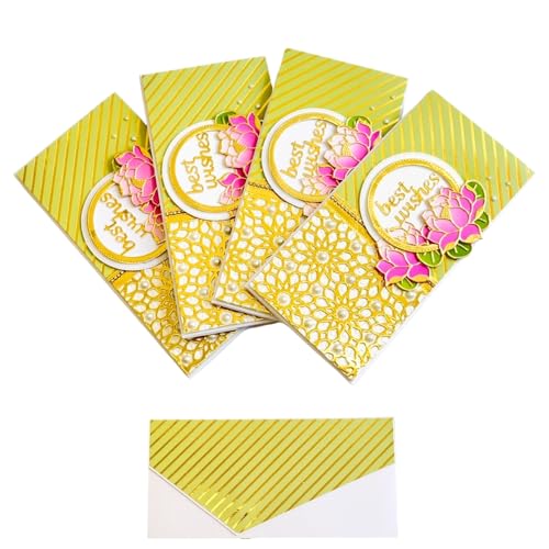Dazzle Handgefertigter "Best Wishes"-Schriftzug aus Papier, für Hochzeit, Shagun, 4 Umschläge für alle Geschenkzwecke von Dazzle