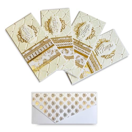 Dazzle Handgefertigter Hug Designer-Papier-Hochzeits-Shagun-Umschlag/Lifafa-Packung, 4 Umschläge für alle Geschenkzwecke Dazzle Handgefertigter Hug Designer-Papier-Hochzeits-Shagun-Umschlag/Lifafa-Packung, 4 Umschläge für alle Geschenkzwecke von Dazzle