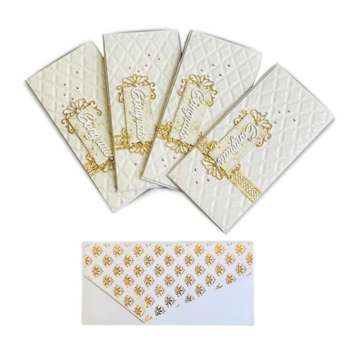 Dazzle Handgefertigter Shagun-Briefumschlag aus Papier, Motiv: Congrats, für alle Geschenkzwecke, 4 Stück Dazzle Handgefertigter Shagun-Briefumschlag aus Papier, Motiv: Congrats, für alle Geschenkzwecke, 4 Stück von Dazzle