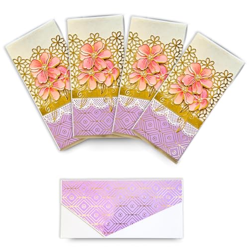 Dazzle Shagun-Briefumschläge, handgefertigt, Blumenmuster, Papier, 4 Umschläge, für alle Geschenkzwecke Dazzle Shagun-Briefumschläge, handgefertigt, Blumenmuster, Papier, 4 Umschläge, für alle Geschenkzwecke von Dazzle