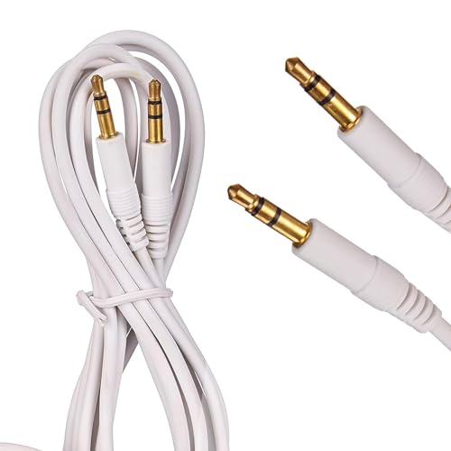 DbKW 10025 Stereo-Aux-Kabel 2-mal 3,5-mm-Stecker Klinke vergoldet Ultraslim-Design, 2,00m, weiß von DbKW