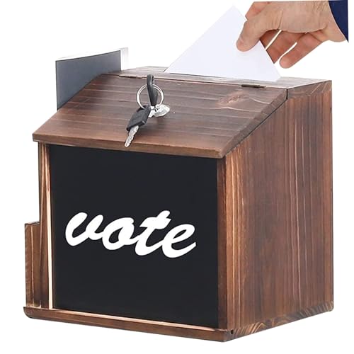 Vorschlagbox mit Schlitz und Schloss, Vintage-Holzspende, Gewinnspiel, Stimmzettel und Gebetsbox mit, montierter Feedback-Sammlung 8.3 × 6, 5 × 7, 9in Vorschlagbox mit Schlitz und Schloss, Vintage-Holzspende, Gewinnspiel, Stimmzettel und Gebetsbox mit, montierter Feedback-Sammlung 8.3 × 6, 5 × 7, 9in von Dbvnnsy