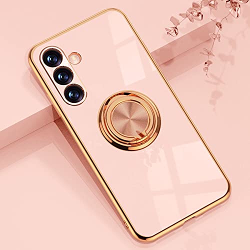 Dcjlbo Hülle für Samsung Galaxy A14 5G/4G Handyhülle Silikon TPU Case Weich Bunt Stoßfest Dünn Gummi Cover Hülle mit Ring Halterung Ständer Silikonhülle Schutzhülle für Samsung A14 5G/4G-Helles Rosa von Dcjlbo