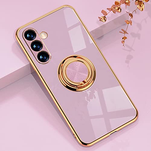 Dcjlbo Hülle für Samsung Galaxy A54 5G, Handyhülle Silikon TPU Case Weich Bunt Stoßfest Dünn Gummi Cover Etui Hülle mit Ring Halterung Ständer Silikonhülle Schutzhülle für Samsung A54 5G-Helles Lila von Dcjlbo