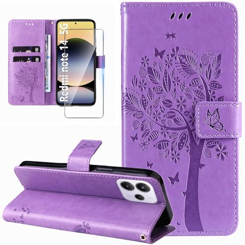 Dcjlbo Hülle für Xiaomi Redmi Note 14 5G Handyhülle mit Schutzfolie Kartenfach Motiv Muster Hülle Leder Klappbar Klapphülle Cover Flip Case Handytasche Schutzhülle für Redmi Note 14 5G-Lila Dcjlbo Hülle für Xiaomi Redmi Note 14 5G Handyhülle mit Schutzfolie Kartenfach Motiv Muster Hülle Leder Klappbar Klapphülle Cover Flip Case Handytasche Schutzhülle für Redmi Note 14 5G-Lila von Dcjlbo