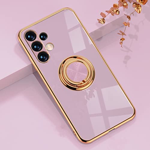 Dclbo Hülle für Samsung Galaxy A13 4G, Handyhülle Silikon TPU Case Weich Stoßfest Dünn Cover Hülle mit Ring Halterung Ständer Fingerhalterung Schutzhülle für Samsung Galaxy A13 4G-Helles Lila von Dclbo