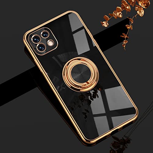 Dclbo Hülle für Samsung Galaxy A22 5G, Handyhülle Silikon TPU Case Weich Bunt Stoßfest Dünn Cover Hülle mit Ring Halterung Ständer Magnet Autohalterung Schutzhülle für Samsung Galaxy A22 5G-Schwarz von Dclbo