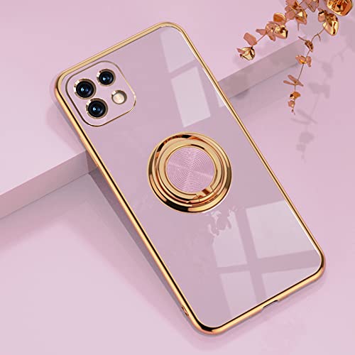 Dclbo Hülle für Samsung Galaxy A22 5G, Handyhülle Silikon TPU Case Weich Stoßfest Dünn Cover Hülle mit Ring Halterung Ständer Magnet Autohalterung Schutzhülle für Samsung Galaxy A22 5G-Helles Lila von Dclbo