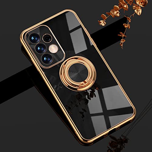 Dclbo Hülle für Samsung Galaxy A33 5G, Handyhülle Silikon TPU Case Weich Bunt Stoßfest Dünn Cover Hülle mit Ring Halterung Ständer Fingerhalterung Schutzhülle für Samsung Galaxy A33 5G-Schwarz von Dclbo