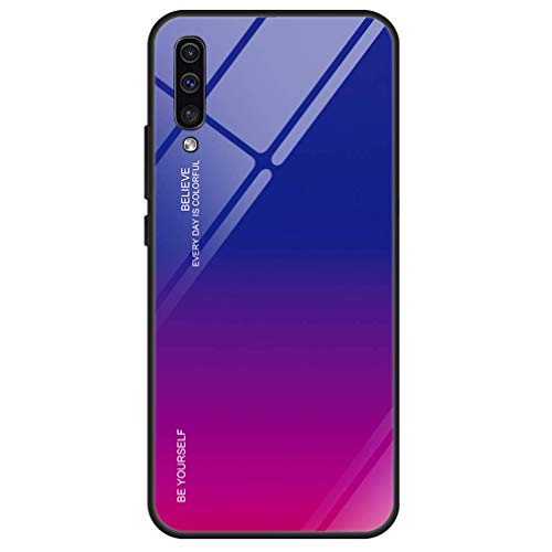 Dclbo Hülle für Samsung Galaxy A50,Handyhülle Schutzhülle Hart Plastik Glas Spiegel Case Elegant Hülle Silikon Dünn Rahmen Schale Etui Cover Handytasche für Samsung Galaxy A50-Blau Rose Rot von Dclbo