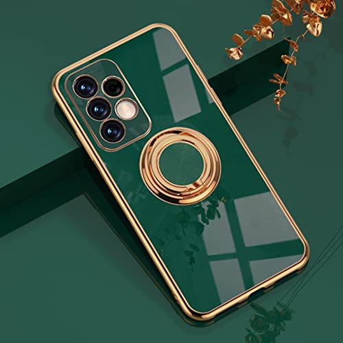 Dclbo Hülle für Samsung Galaxy A52s 5G/A52 5G/A52 4G, Handyhülle Silikon Case Dünn Hülle mit Ring Halterung Ständer Magnet Autohalterung Schutzhülle für Samsung Galaxy A52s 5G/A52 5G/4G-Dunkel Grün von Dclbo