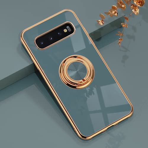 Dclbo Hülle für Samsung Galaxy S10, Handyhülle Silikon TPU Case Weich Bunt Stoßfest Dünn Cover Etui Hülle mit Ring Halterung Ständer Fingerhalterung Schutzhülle für Samsung Galaxy S10-Grau von Dclbo