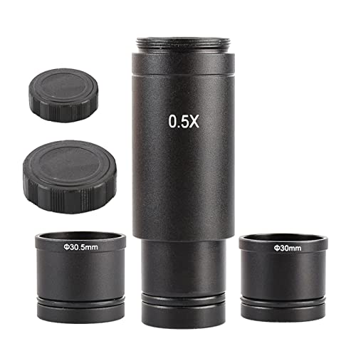 Mikroskop-Adapter, 0,5 x C-Mount, 30/30,5 mm, Adapter für Mikroskop-Kamera, Okularlinse mit blauer reflektierender Beschichtung von Ddujbtp
