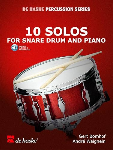 Gert Bomhof-10 Solos for Snare Drum and Piano-Snare Drum and Piano-BOOK+PART+A-ONLINE von De Haske Publications