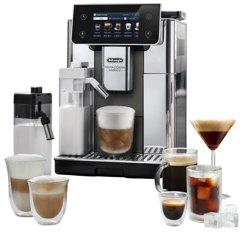 De'Longhi ECAM630.75.TSM Primadonna Aromatic Kaffeevollautomat (LatteCrema Hot & Cool, Vollmetall-Design, 5? TFT-Touchdisplay, 500 g Bohnenbehälter, 2,2 l Wassertank) von De'Longhi