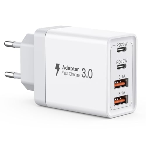 USB C Ladegerät, 40W 4-Port USB C Ladeblock, Schnellladeblock Dual Port PD+QC Wandstecker, Multiport Typ C, Fast Charger für iPhone 11/12/13/14/15/Pro Max/iPad/Samsung/Android/Google/Tablet USB C Ladegerät, 40W 4-Port USB C Ladeblock, Schnellladeblock Dual Port PD+QC Wandstecker, Multiport Typ C, Fast Charger für iPhone 11/12/13/14/15/Pro Max/iPad/Samsung/Android/Google/Tablet von DeBangsi