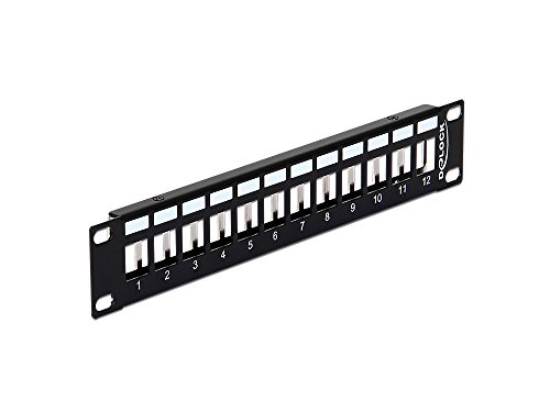 DELOCK 10 Keystone Patchpanel 12 Port Metall schwarz von DeLOCK