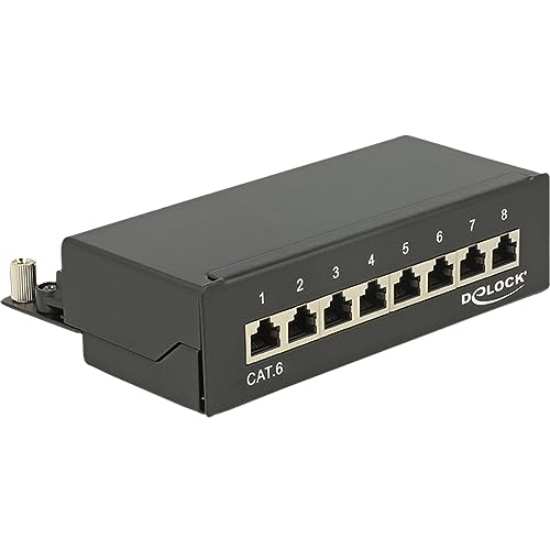 DELOCK Desktop Patchpanel 8 Port Cat.6 schwarz von DeLOCK