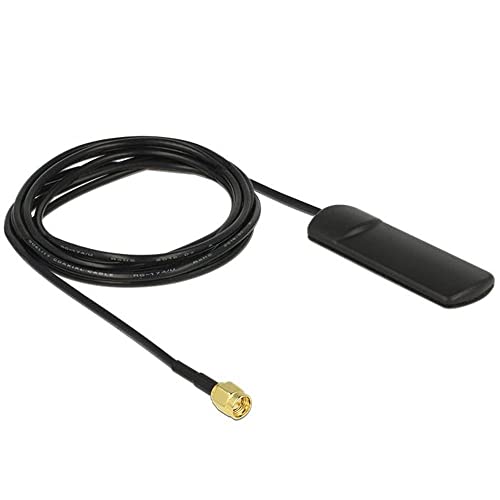 DELOCK GSM UMTS LTE WLAN 2,4 GHz Antenne SMA Stecker 2 dBi omnidirektional Klebemontage von DeLOCK