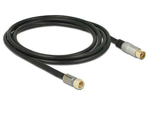 DELOCK Kabel F Stecker > IEC Buchse RG-6/U quad shield 7,5 m Premium schwarz von DeLOCK
