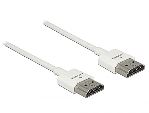 DELOCK Kabel High Speed HDMI mit Ethernet - HDMI-A Stecker > HDMI-A Stecker 3D 4K Slim 0,5 m weiß von DeLOCK
